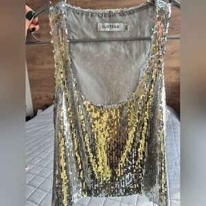Silver Sequin Top
